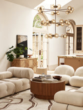 Juno 30 Light Pendant Antique Brass and Smoked Glass